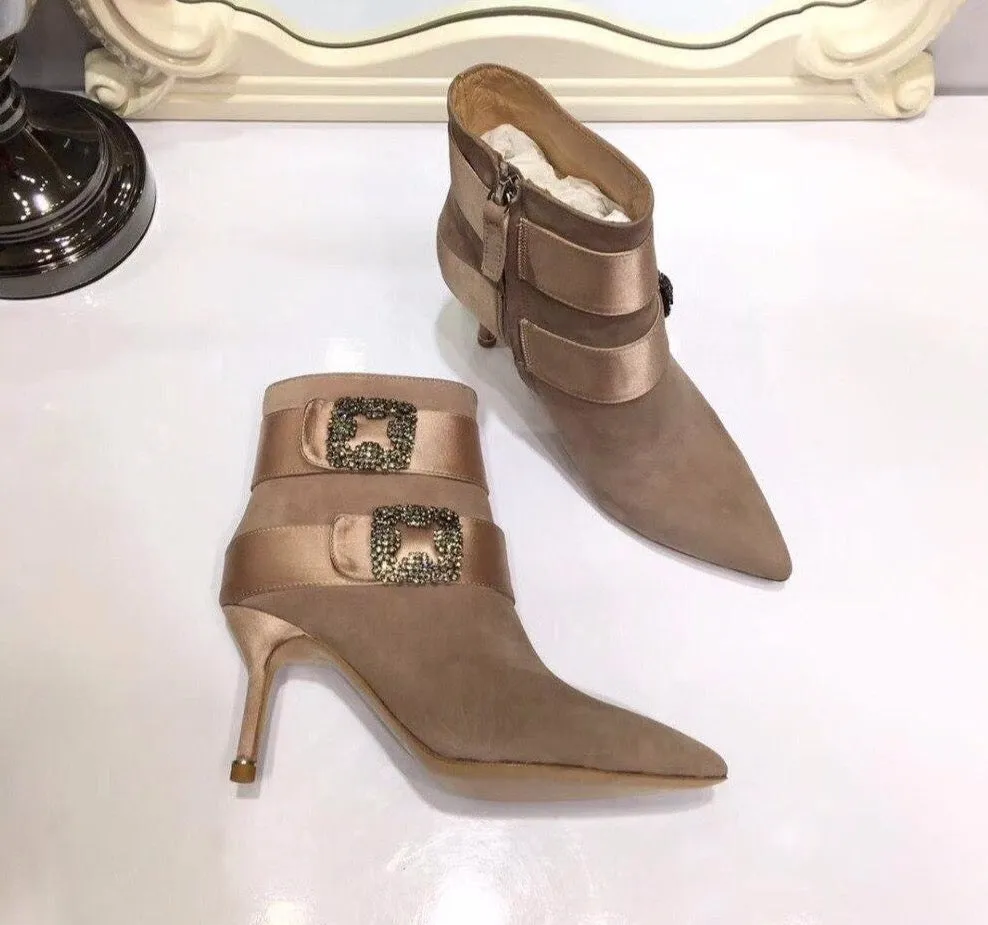 High Heels Women Genuine Leather Boots High Quality Pumps Shoes