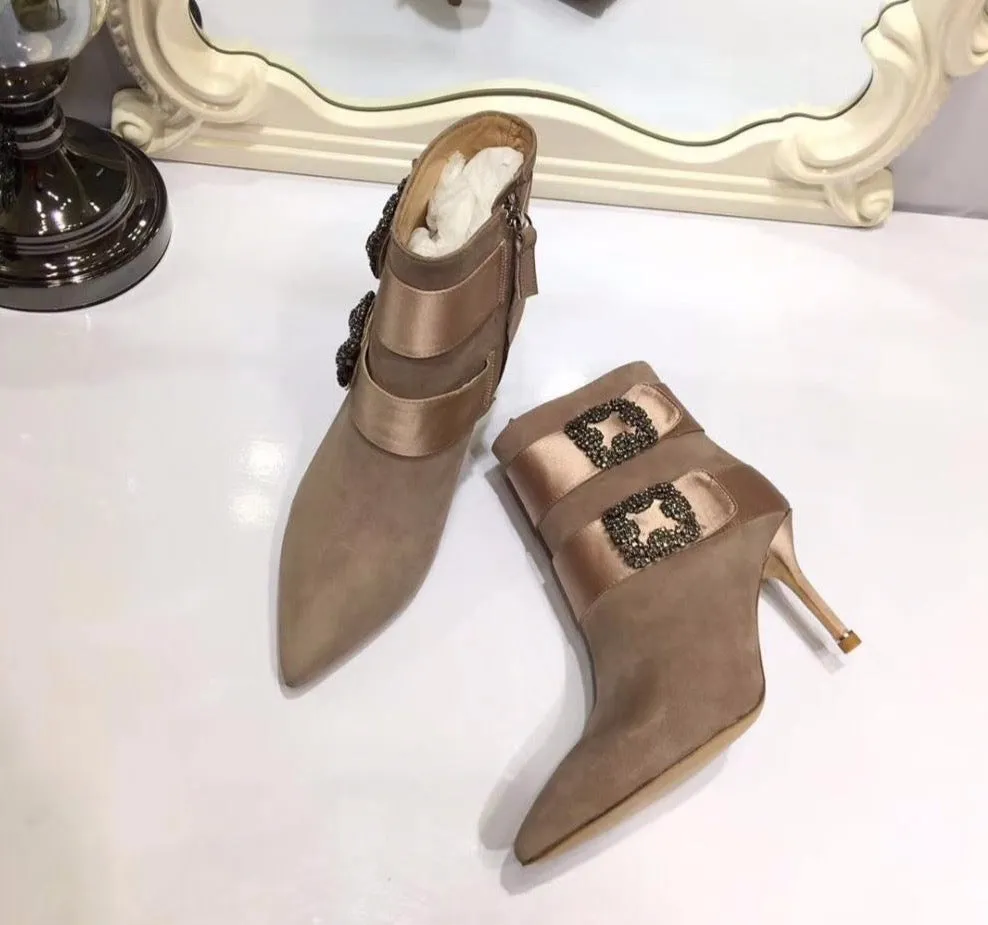High Heels Women Genuine Leather Boots High Quality Pumps Shoes