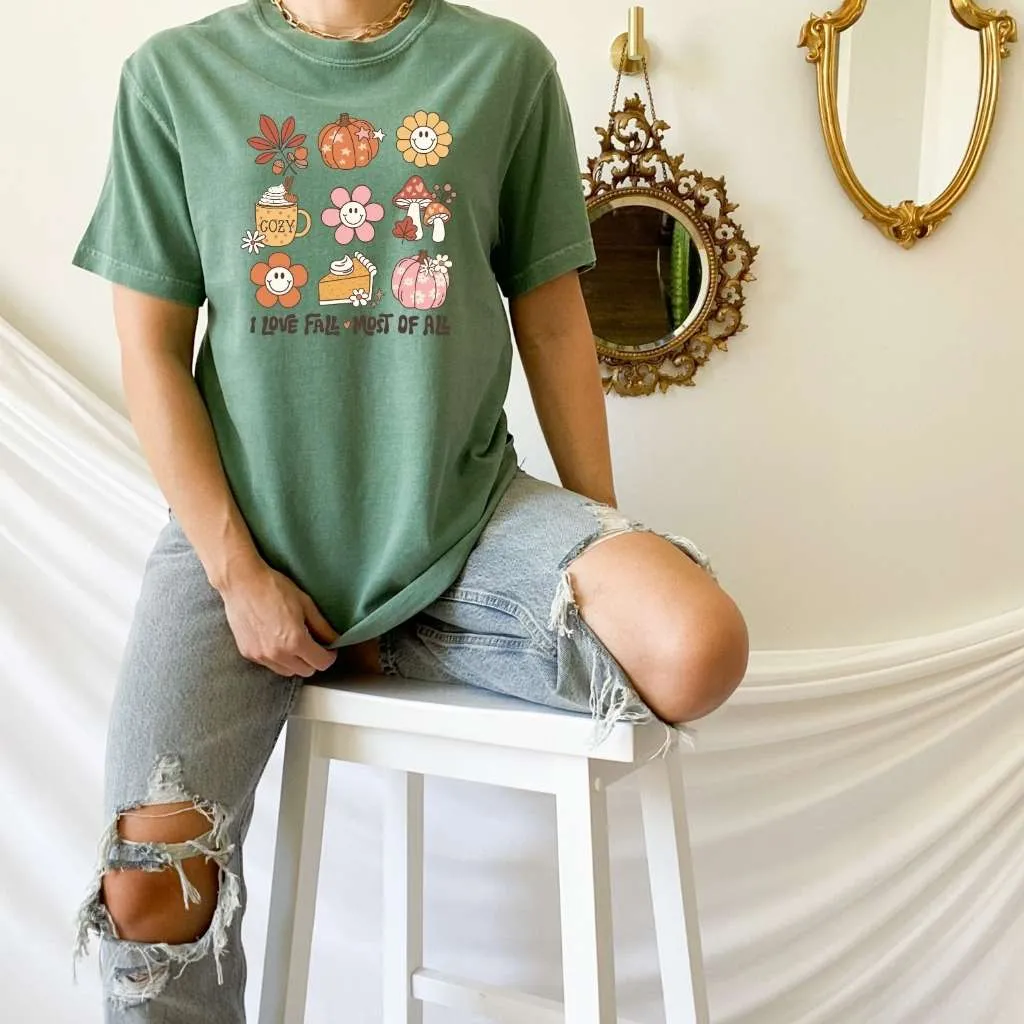 I Love Fall Most of All Retro Tee | Cozy Fall Vibes Unisex Shirt