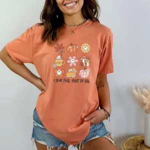 I Love Fall Most of All Retro Tee | Cozy Fall Vibes Unisex Shirt