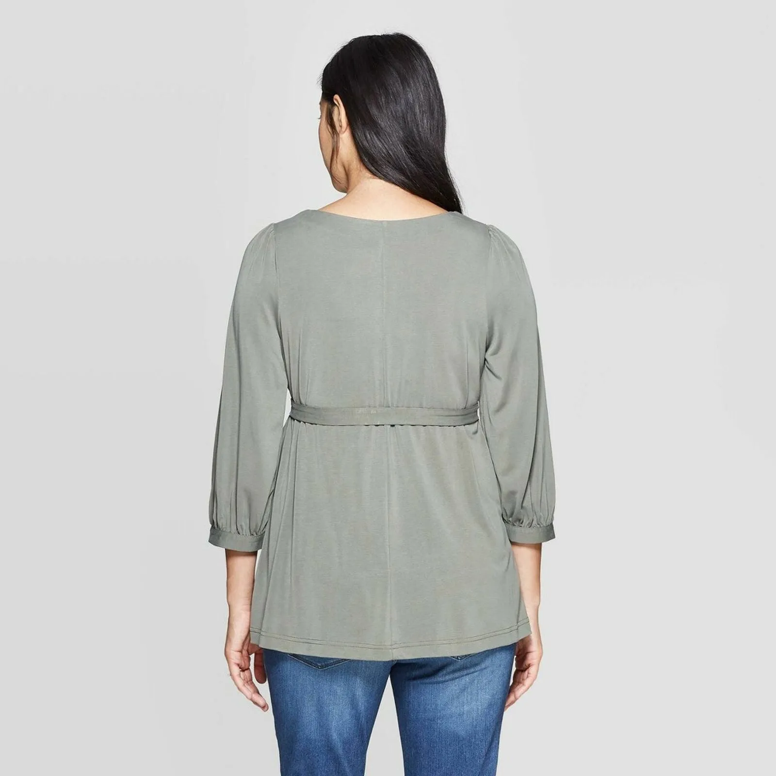 Isabel Maternity by Ingrid & Isabel Crewneck 3/4 Sleeve Sandwashed Top
