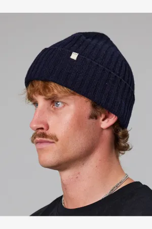 JUST ANOTHER FISHERMAN SKIPPER MERINO BEANIE - NAVY