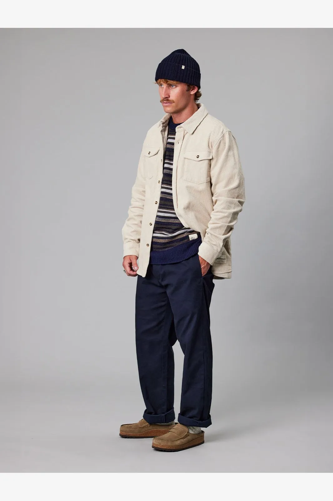 JUST ANOTHER FISHERMAN SKIPPER MERINO BEANIE - NAVY