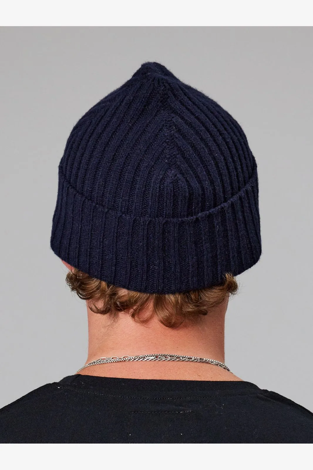 JUST ANOTHER FISHERMAN SKIPPER MERINO BEANIE - NAVY
