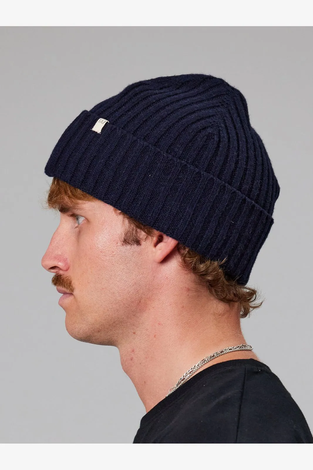 JUST ANOTHER FISHERMAN SKIPPER MERINO BEANIE - NAVY