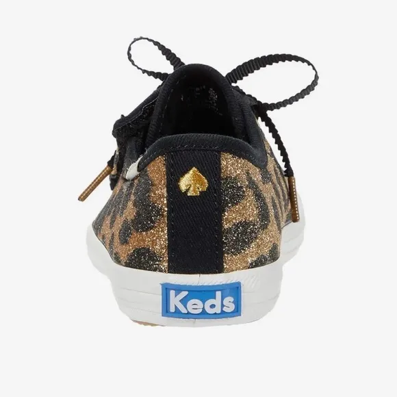 Kate Spade x Keds Girl’s Glitter Kickstart Jr Sneakers Leopard Print NIB