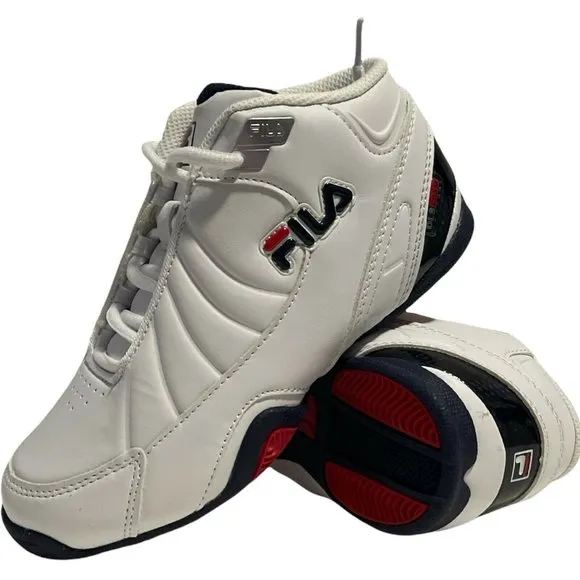Kid’s Sneakers FILA DLS Slam-Basketball Shoe White-Memory Foam Lace Up size 3