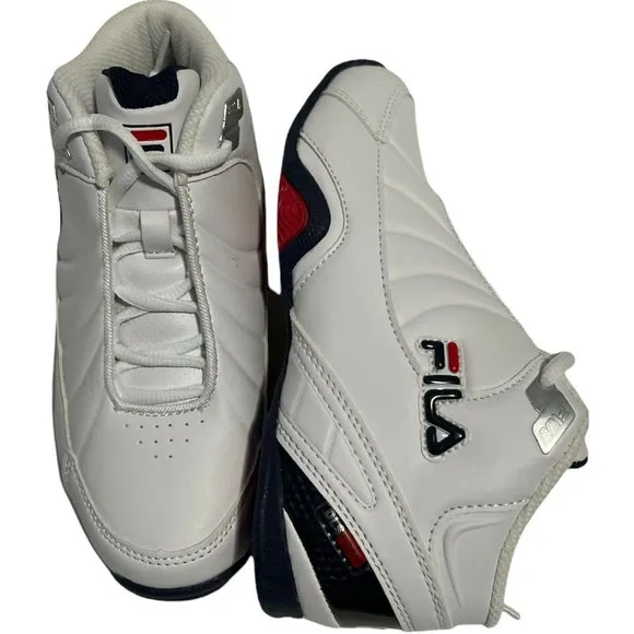 Kid’s Sneakers FILA DLS Slam-Basketball Shoe White-Memory Foam Lace Up size 3