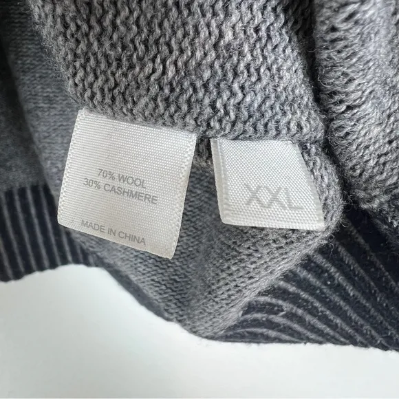Kokun | Women’s Cashmere Wool Pullover V Neck Long Line Sweater Hand Woven XXL