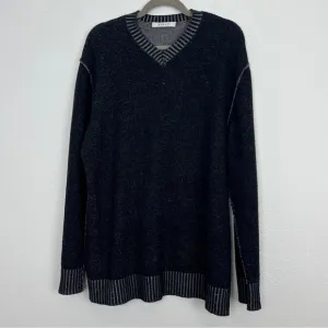 Kokun | Women’s Cashmere Wool Pullover V Neck Long Line Sweater Hand Woven XXL