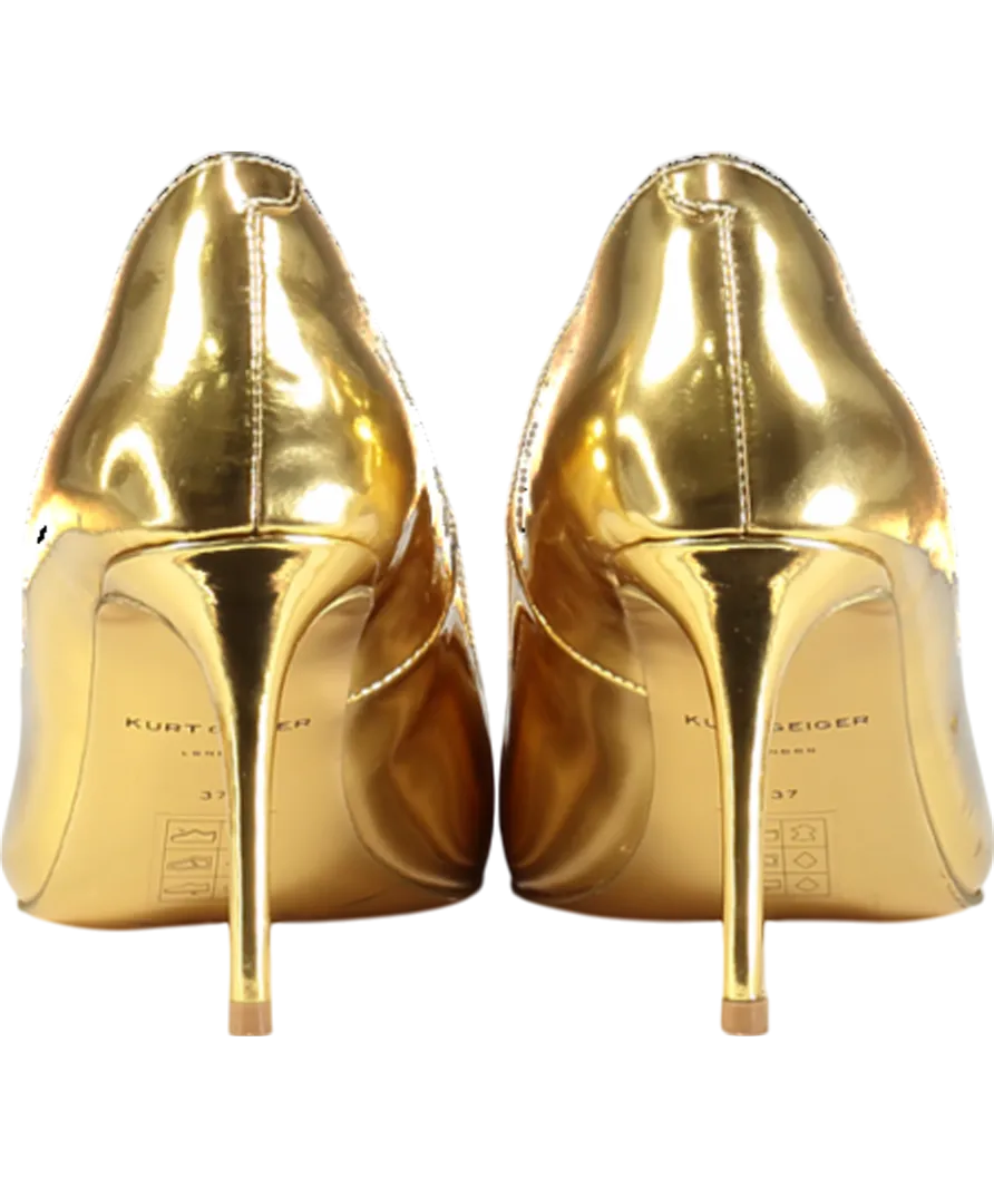 Kurt Geiger Metallic Belgravia Eagle Court Heel UK 4 EU 37 👠