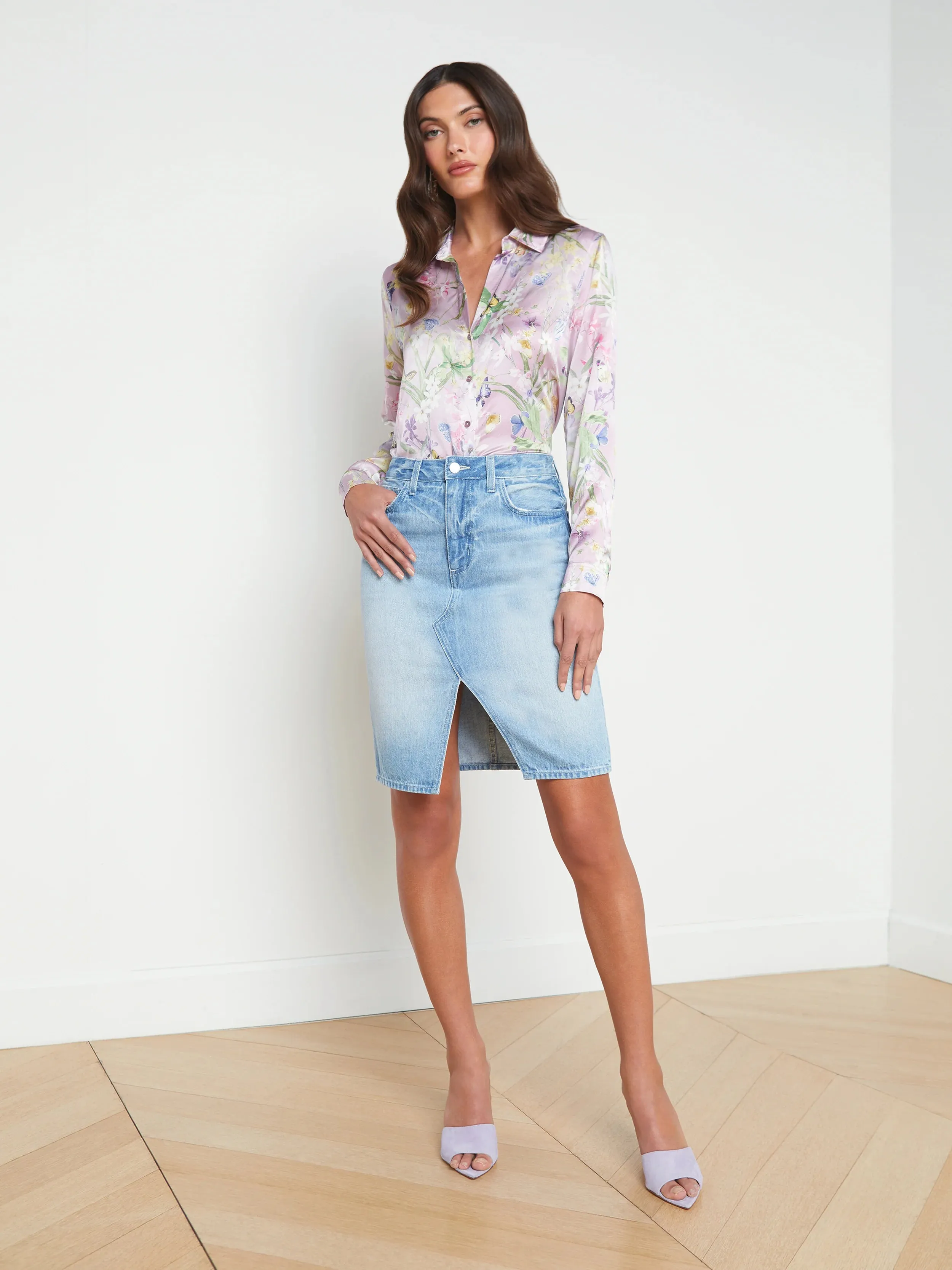 L'AGENCE TYLEE KNEE LENGTH SKIRT