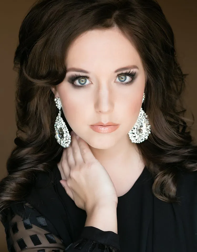 Large Crystal Earrings on Silver | Pageant Chunky Earrings | H202-7