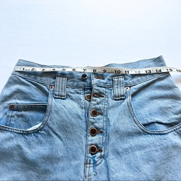 Lei Stone Baggy Wide Leg Denim High / Low Fold Over 5-Button Jeans Size 11 / 29
