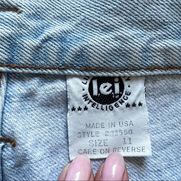 Lei Stone Baggy Wide Leg Denim High / Low Fold Over 5-Button Jeans Size 11 / 29