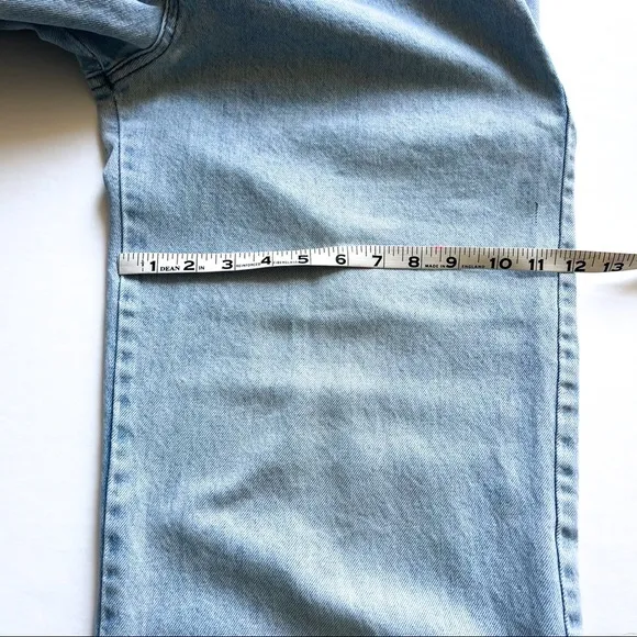 Lei Stone Baggy Wide Leg Denim High / Low Fold Over 5-Button Jeans Size 11 / 29