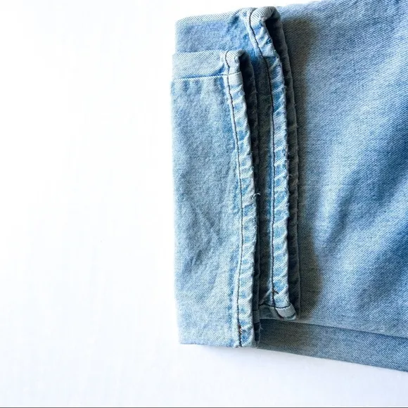 Lei Stone Baggy Wide Leg Denim High / Low Fold Over 5-Button Jeans Size 11 / 29