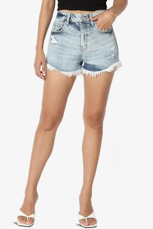 Lulu High Rise Cut Off Shorts in Hooked MD