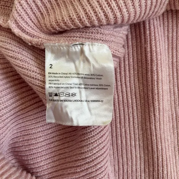 LULULEMON Merino Wool Blend Crew Neck Slouchy Sweater Pink Size 2