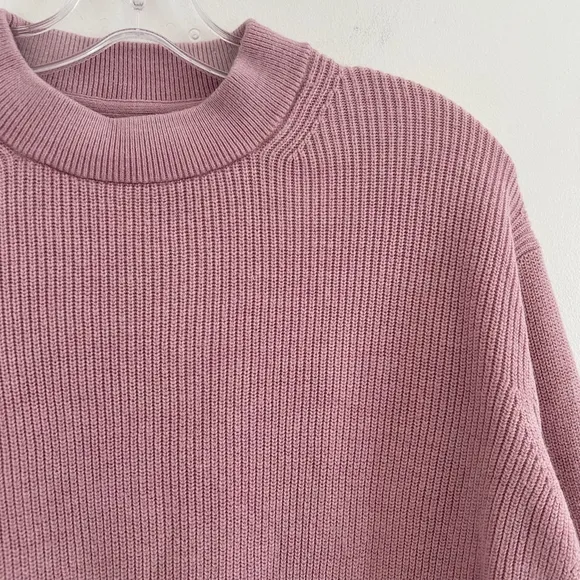 LULULEMON Merino Wool Blend Crew Neck Slouchy Sweater Pink Size 2