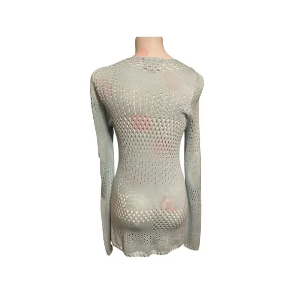 M. Patmos Bamboo Crochet Tunic - Seaglass Green/Blue
