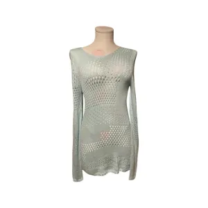 M. Patmos Bamboo Crochet Tunic - Seaglass Green/Blue