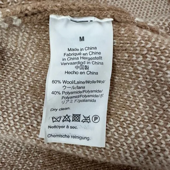 Madewell Minetta Sweater Coat in Buffalo Check Merino Wool | Beige Cream | SZ M