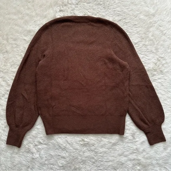 Madewell Sweater Plus Melwood Square-Neck Pullover in Coziest Yarn Brown 1X