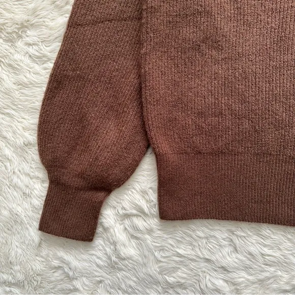 Madewell Sweater Plus Melwood Square-Neck Pullover in Coziest Yarn Brown 1X