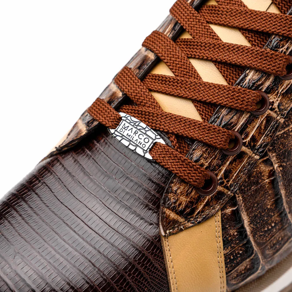 Marco Di Milano Portici Orix Men's Exotic Lizard / Crocodile Casual Sneakers