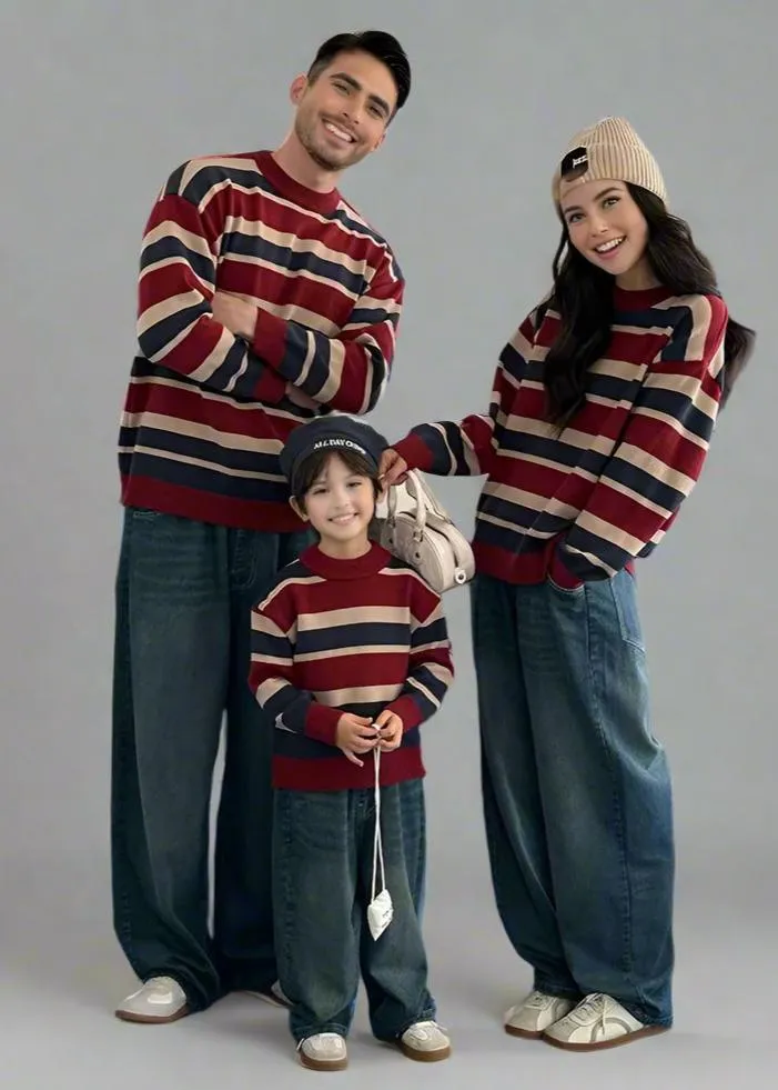 Matching Family Striped Sweaters – Cozy & Stylish Knitwear