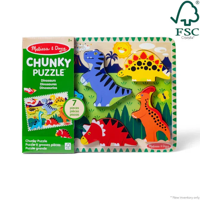 Melissa & Doug Chunky Puzzle Dinosaurs - 7 Pieces
