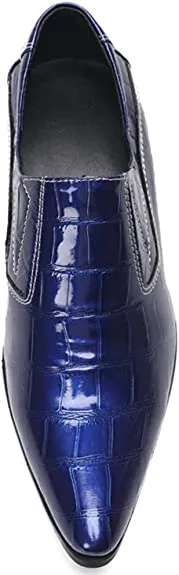 Men's Dress Western Loafers Checkered