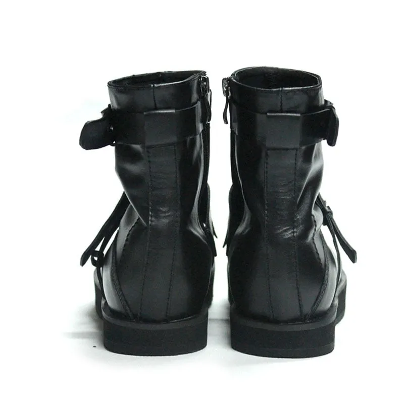 Mens Winter Med Heels Steel Toe Ankle Boots