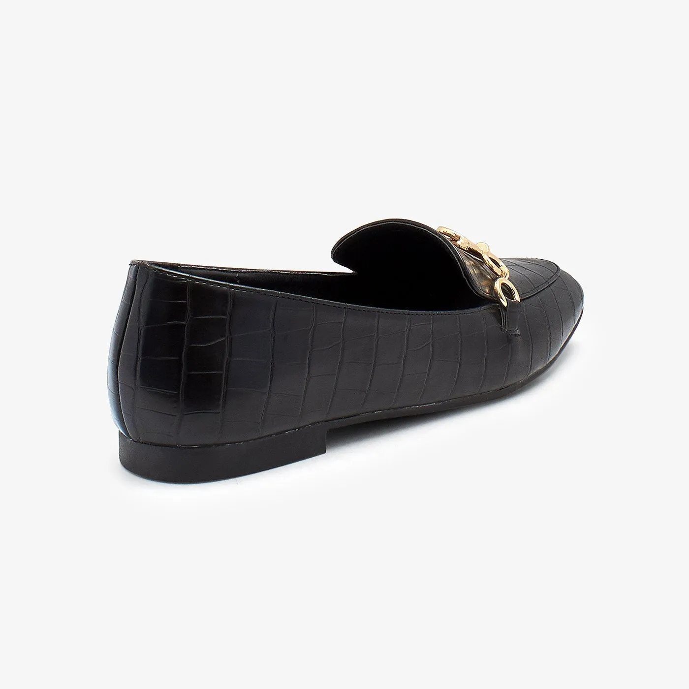Metallic Chain Ladies Loafers