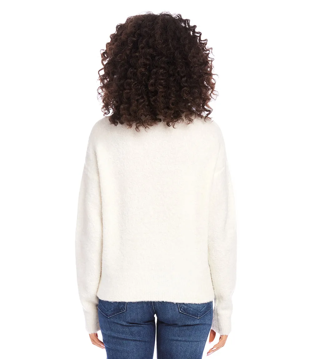 Mock Neck Boucle Sweater