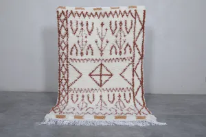 Moroccan Beni Ourain Rug - 3.2 x 5.2 Feet | Geometric Design