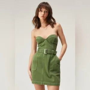 Nasty Gal Twill Bandeau Mini Dress, BRAND NEW, Size 6, $88
