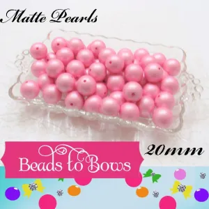 NEW 20mm Matte Pink Pearls,  Bubblegum Beads, Chunky Gumball Beads,  Matte Pearls, Acrylic  Beads, Chunky Pearl