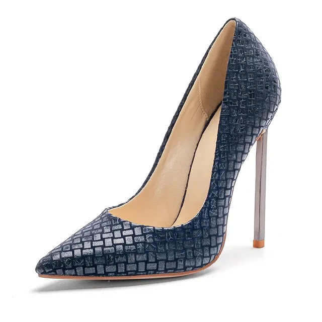 New Thin High Heels Women Pumps Autumn Pointed Toe Shallow Printing Shoes Fashion Footwear Party Ladies Shoes Big Size