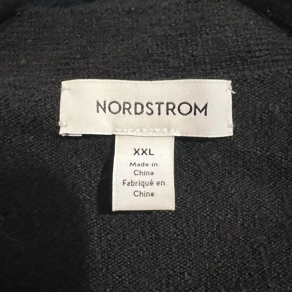 Nordstrom Everyday Long Open Front Belted Cardigan in Black (XXL)