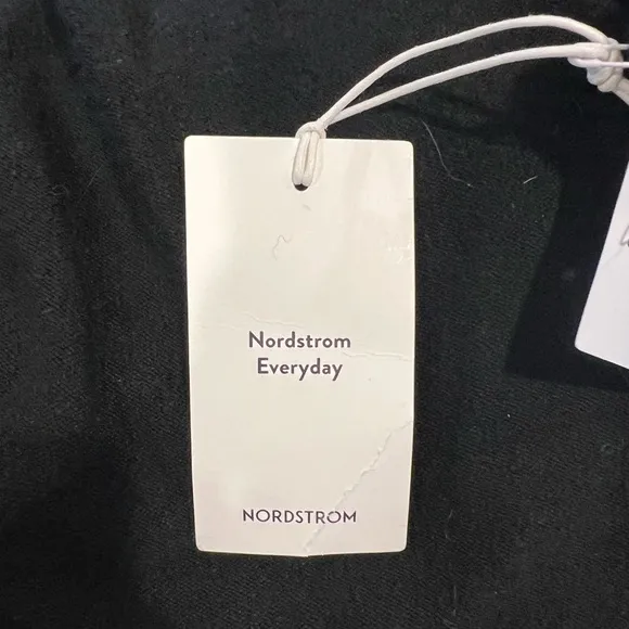 Nordstrom Everyday Long Open Front Belted Cardigan in Black (XXL)