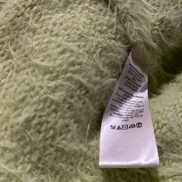 NWOT FREE PEOPLE Flurry Sweater LIME GREEN MEDIUM  Wool Blend