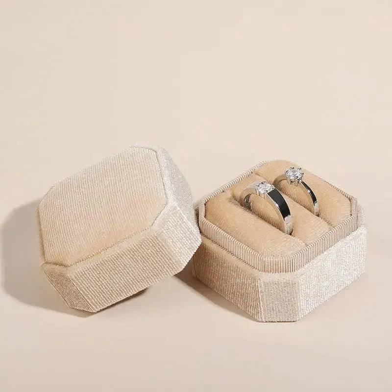 Octagon Velvet Stylish Engagement Ring Box