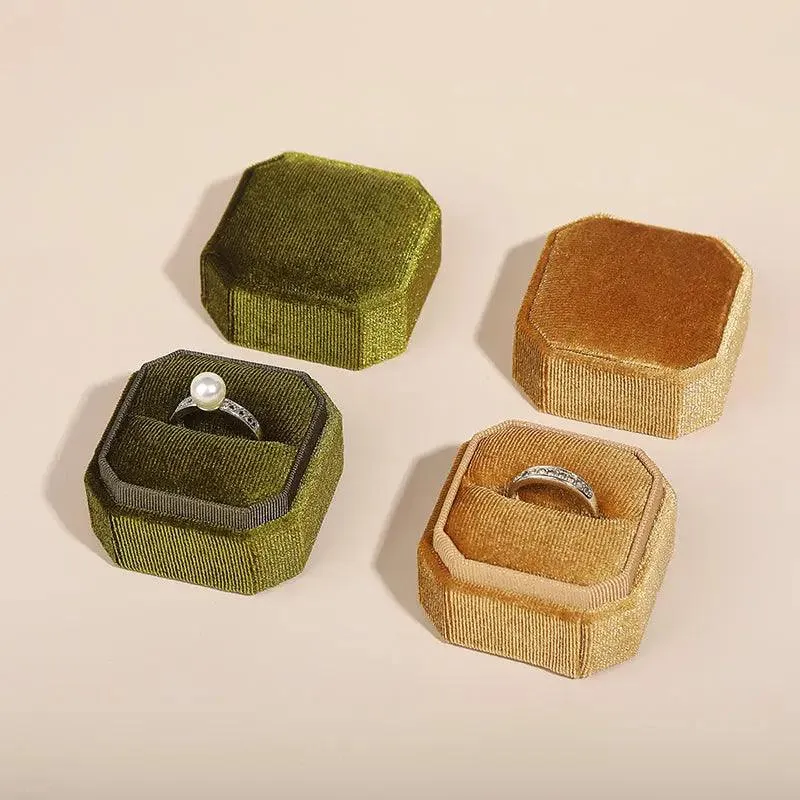 Octagon Velvet Stylish Engagement Ring Box
