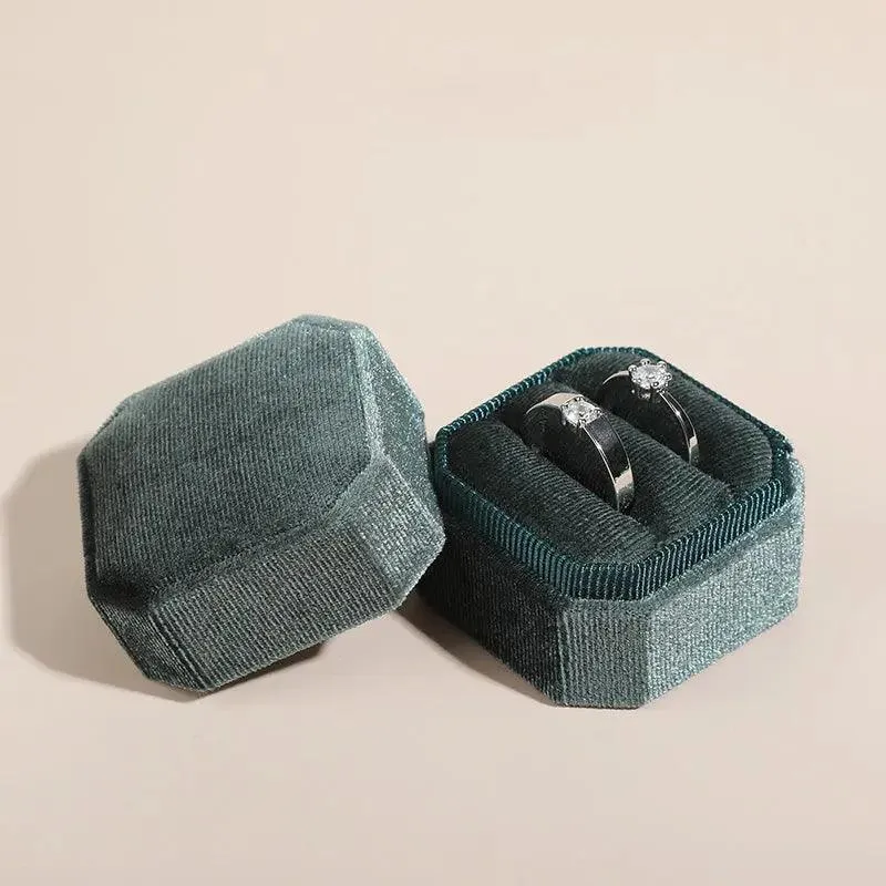 Octagon Velvet Stylish Engagement Ring Box