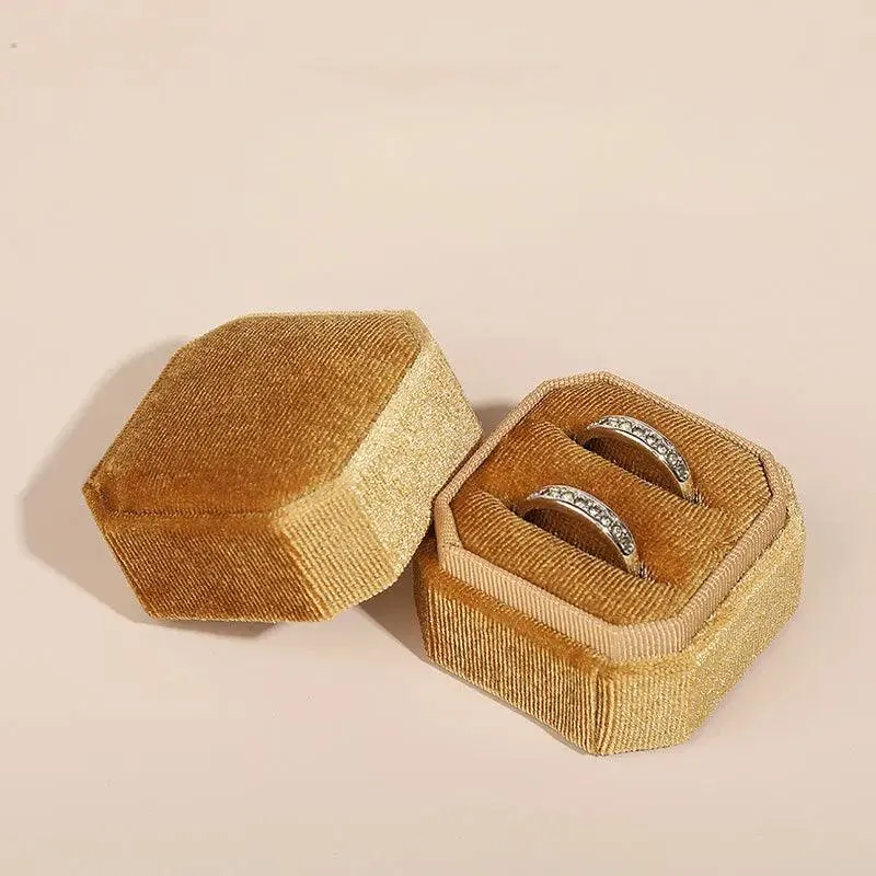 Octagon Velvet Stylish Engagement Ring Box