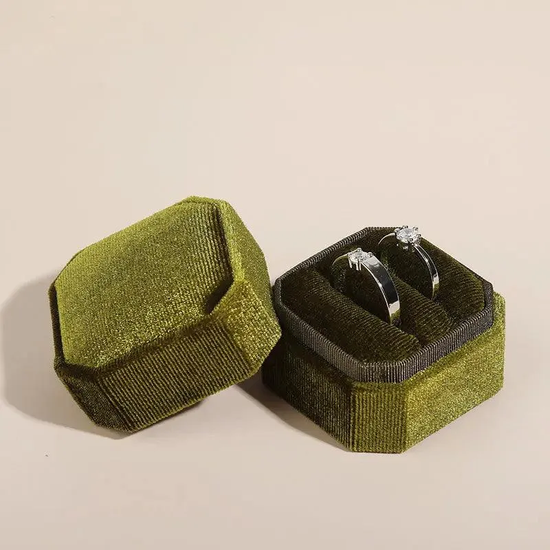 Octagon Velvet Stylish Engagement Ring Box