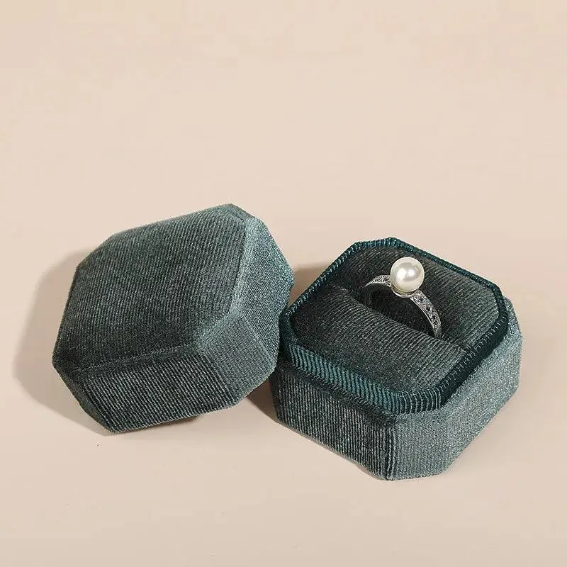 Octagon Velvet Stylish Engagement Ring Box