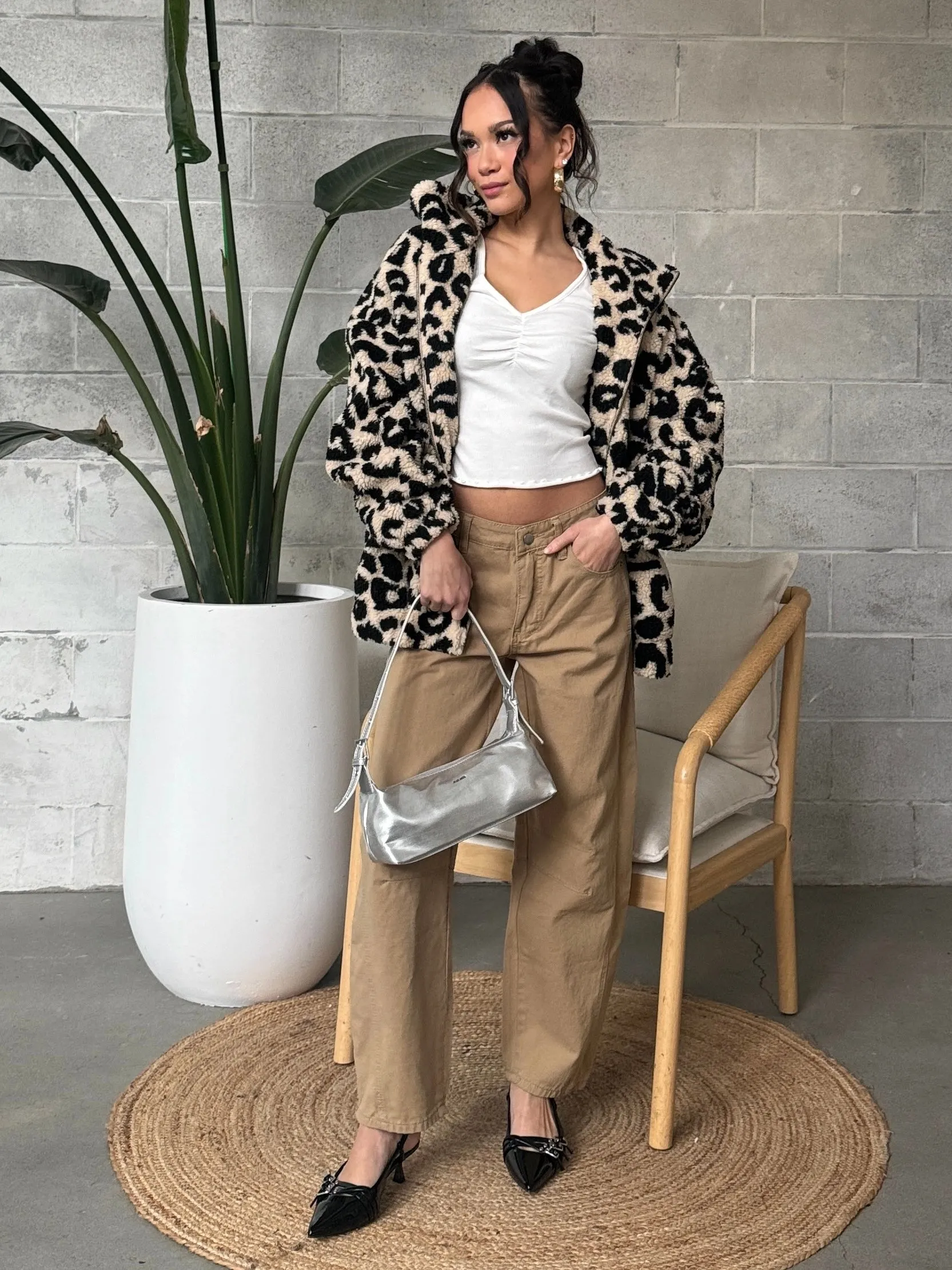 ONLY Betty Long Sleeve Ruched V-Neck Top